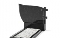 Горизонтальный гранитный памятник на могилу с крестом тип 1.11