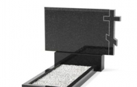 Горизонтальный памятник с крестом на могилу из гранита тип 1.12