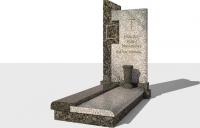 Комбинированный вертикальный элитный памятник КБ06