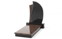 Комбинированный вертикальный памятник из гранита двух видов тип КБ04