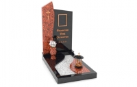 Комбинированный вертикальный памятник на могилу элитный КБ17